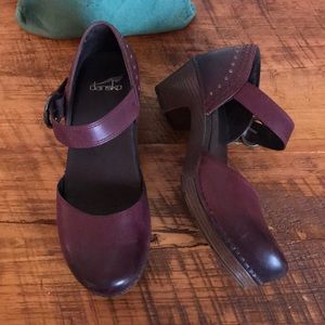 Dansko burgundy Mary Jane clogs